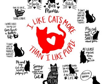 Funny Cat Svg Bundle, Cat Svg, Cat Png, Kitten SVG, Cat lady svg, Cute Cat Svg, Cat lover Svg, Cats svg, Kitty svg, Cat Cut File Cricut Svg