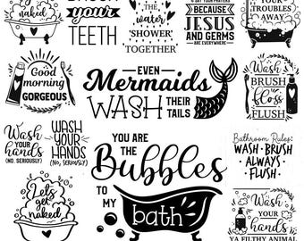 Paquete SVG de baño, baño PNG, letrero de baño SVG, cita de baño SVG, baño divertido SVG, granja SVG, archivo de corte SVG de baño Cricut