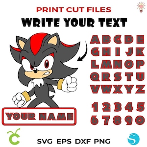 Lettere SVG di Sonic, striscione di compleanno personalizzato, lettere Svg a strati Sonic Shirt Png Sonic a strati Svg Baby Shirt fai da te Sonic Png Sonic Cricut