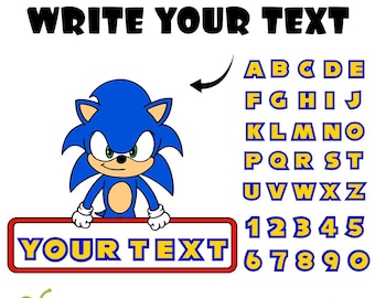 Sonic SVG, Sonic Birthday Banner Svg, Sonic Letters Svg Layered Sonic Shirt svg Svg Baby Shirt DIY svg Sonic Shirt svg Personalized Logo Png