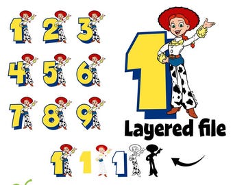 Toy Story Birthday Numbers PNG Toy Story SVG Clipart Layered Svg Cricut Toy Story Png Toy Story Girl Birthday Shirt svg Baby shirt Diy Svg