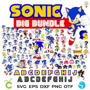 Sonic Bundle, Sonic Font, Sonic Letters Svg, Sonic Svg Laered, Sonic Birthday Baby shirt Diy, Baby Font Svg Letters Cricut Sonic Shirt Diy