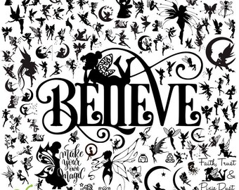Fairy Svg Bundle, Fairy Silhoutette SVG, Fairy Shirt Svg, Fairy Cricut Fairy Png Tinkerbell png Tinkerbell svg, Tinkerbell Cut Svg file