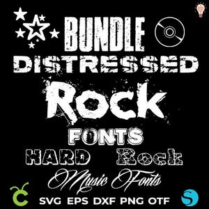 Pacote de fontes Rocks, letras Rock SVG Cricut, fonte Distressed svg, fonte Rock svg Silhouette Rocker font Rock Font install, Rocker Shirt DIY