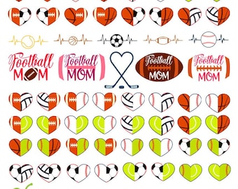 Sport svg Bundle, Fußball svg, Hockey svg, Baseball svg, Basketball svg Cricut, Sport Png, Herzschlag svg Clipart, Sport Silhouette svg Schnitt