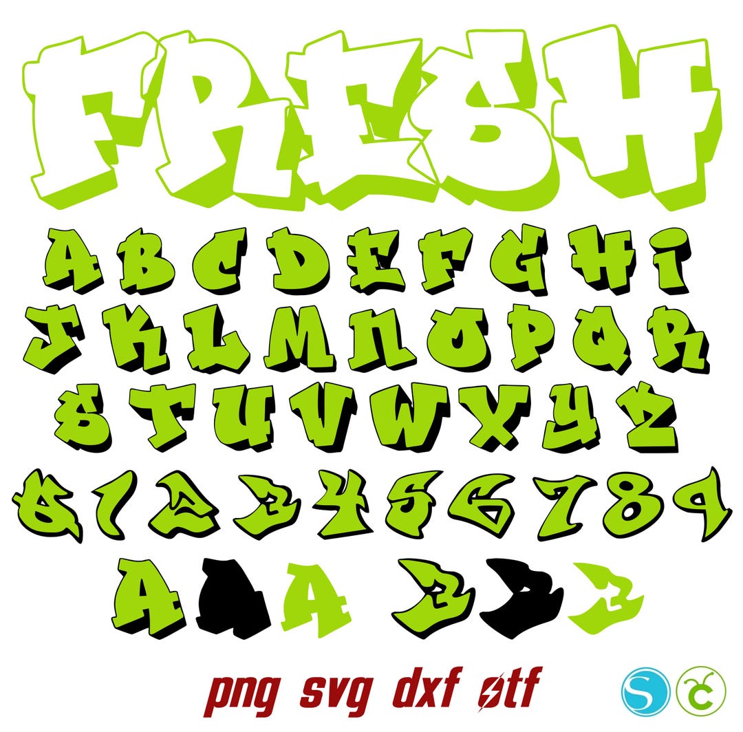 Fresh Letters Layered SVG, Fresh Font Otf, Graffiti Letters Svg Cricut ...