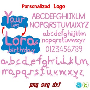 Bebé personalizado Svg, letras de bebé Svg, fuente de bebé, letras de cumpleaños con colas SVG PNG, fuente de cumpleaños Svg, letras de cerdo Svg Cricut