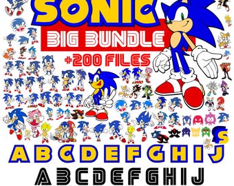 Sonic Bundle, Sonic Svg Cricut, Sonic Font, Sonic Letters Svg, Sonic Birthday Baby shirt Diy, Baby Font, Kids Letters Svg, Sonic Shirt Diy
