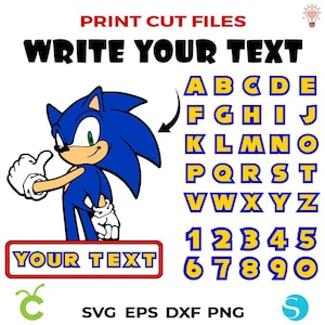 Sonic SVG Lettere Personalizza Maglietta PNG Sonic Lettere Svg Maglietta Sonic a Strati Png Sonic Svg Maglietta Sonic a Strati svg Maglietta per Bambini Fai da Te Sonic Png