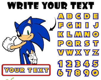 Sonic SVG Letters Personalize Shirt PNG Sonic Letters Svg Layered Sonic Shirt Png Sonic Layered Svg Sonic Shirt svg Baby Shirt DIY Sonic Png