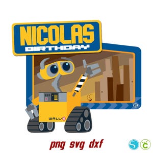 Wall-e Svg, Wall-e Birthday Banner, Wall-e Art Svg, Wall-e Png, Wall-e Shirt diy, Wall-e Cricut, Wall-e Clipart Png, Wall-e Silhouette Svg