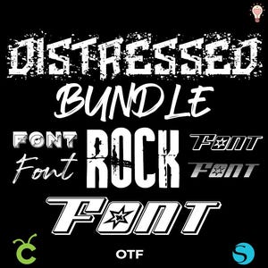 Pacote de fontes Rocks, fonte Rock Cricut, fonte Distressed OTF, fonte Rocks Silhouette Rocker, instalação de fonte Distressed Rock, camisa Rocker DIY