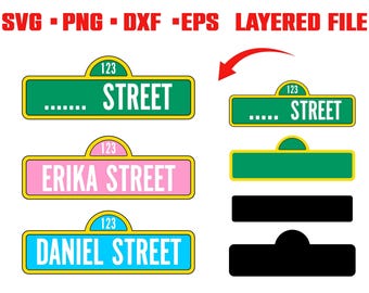 Street sign Svg, Street Birthday Banner Diy, Street SVG Cricut Layered Street PNG Street Logo Svg, Baby Shirt DIY svg, Birthday Shirt svg