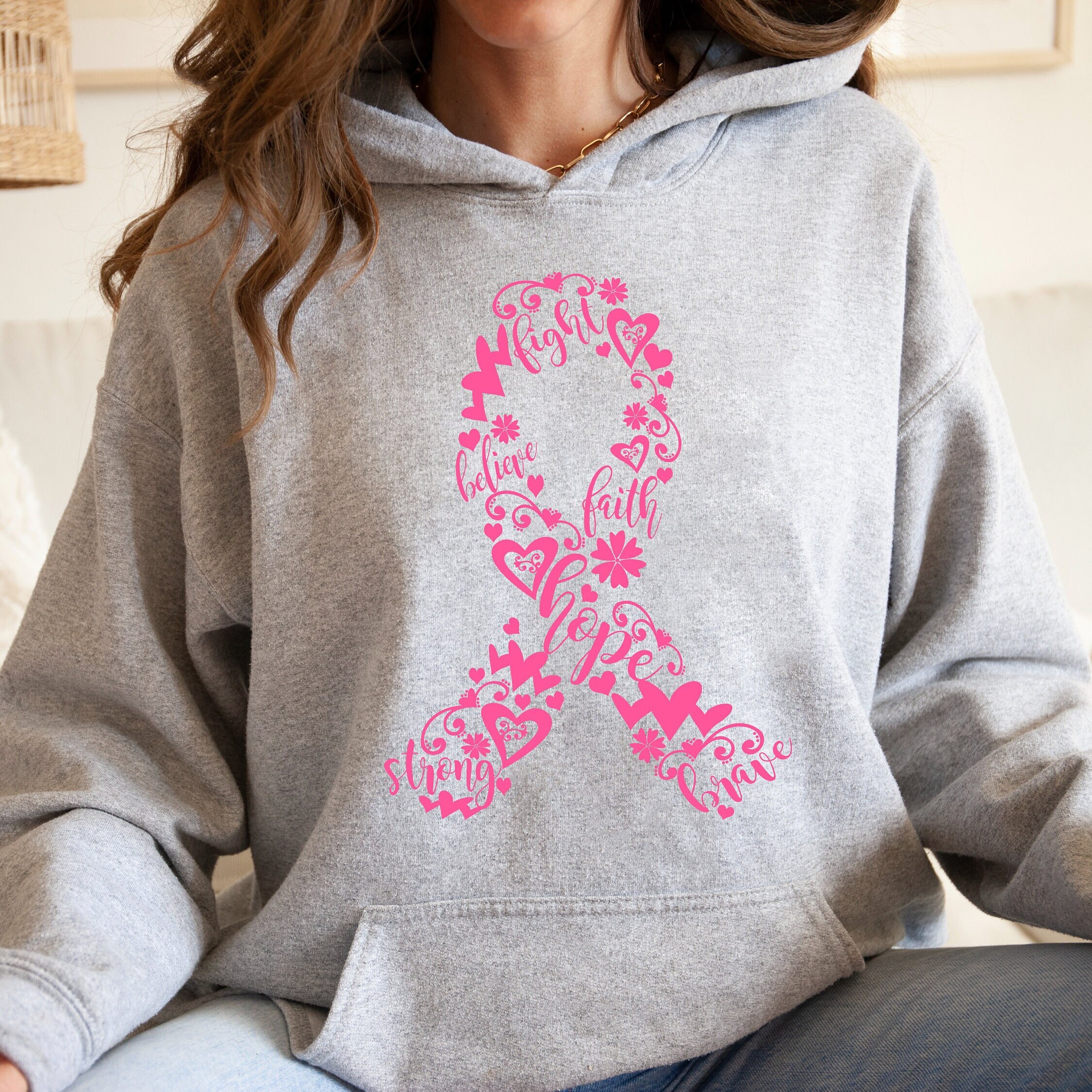  Breast Cancer Pink Ribbon Hoodies for Men Full Zip Up Sweater  Hooded Sweatshirt Tops Jackets Outwear S : Sports & Outdoors