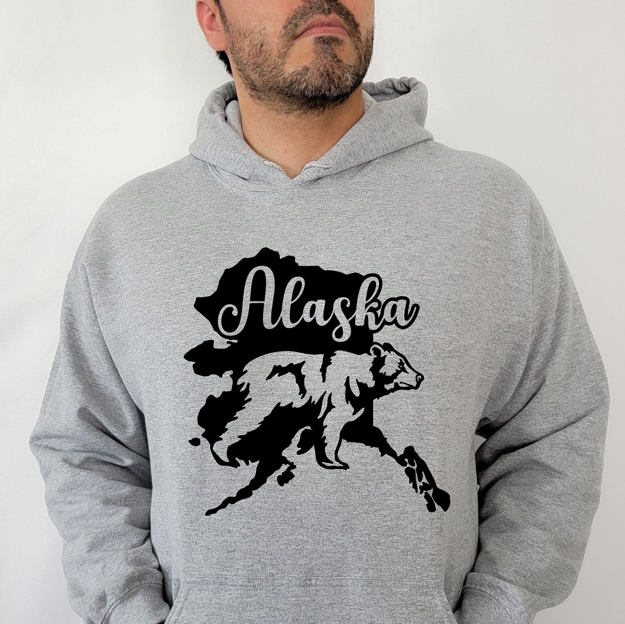 Alaska Hoodie State Hoodie Bear Hoodie Alaska Bear Hoodie - Etsy