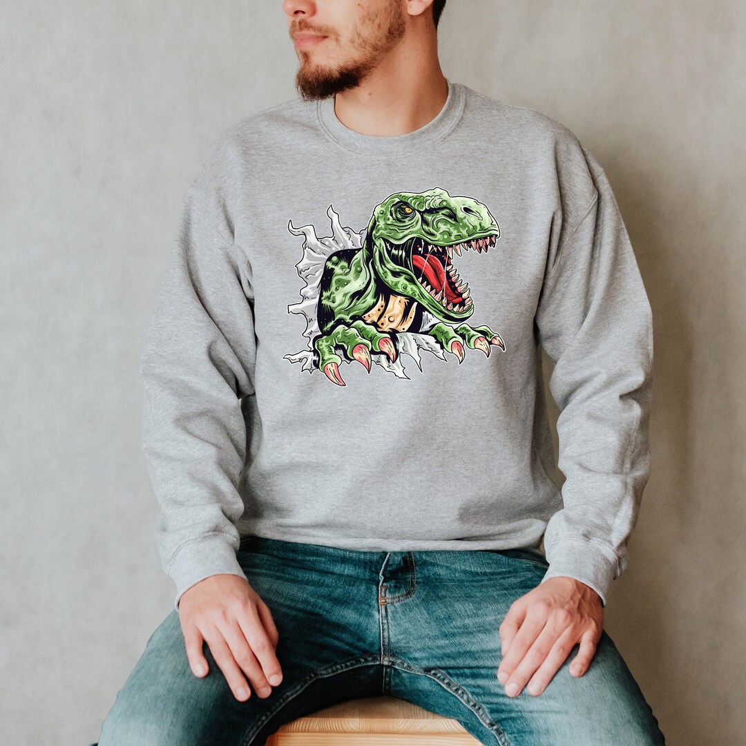 Trex Dinosaur Sweatshirt, Angry Dinosaur Sweater, Dino Sweater, Dinosaur Birthday Sweater