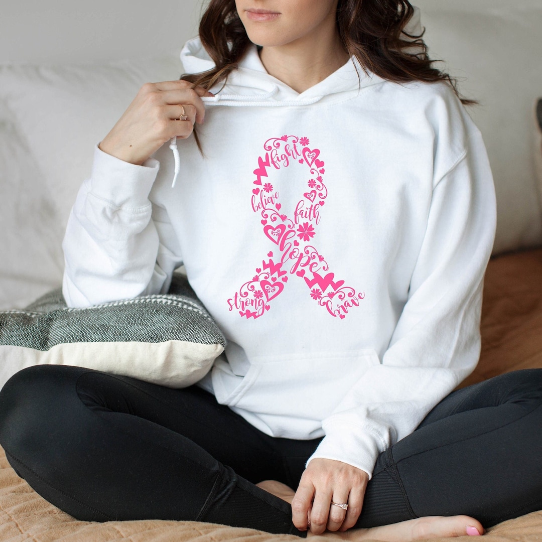 Breast Cancer Awareness Ribbon Hoodie, Pink Ribbon Hoodie, Cancer