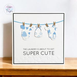 The Laundry is about to get Super Cute, Handmade New Baby Boy Card, Baby Shower Card | 411