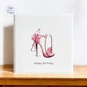 Personalised Floral Pink Eclipse Birthday Card, Any Age | 159