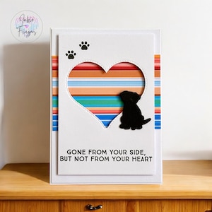 Loss of Dog Card, Pet Sympathy Card, Handmade Card, Pet Loss Card, Rainbow Bridge | 381