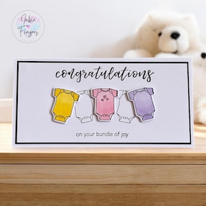 Money Card for New Baby Cash Gift, Handmade Money Wallet Card and Envelope, Perfect for Money or Gift Vouchers, Pink Bundle of Joy | 074