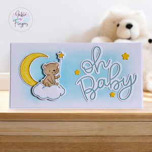 Money Card for New Baby Cash Gift, Handmade Money Wallet Card and Envelope, Perfect for Money or Gift Vouchers, Oh Baby Blue | 127