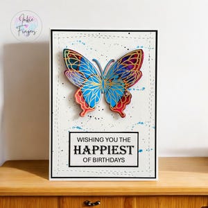 Butterfly Birthday Card, Handmade Birthday Card, Wishing You the Happiest of Birthdays | 454