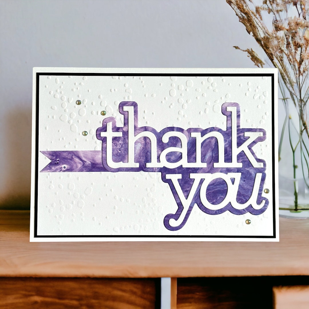 Handmade Thank You Card Featuring Large Thank You Die Cut Etsy