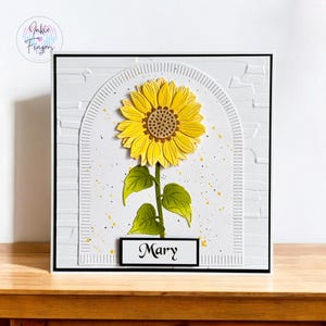 Personalised 3D Sunflower Card, Handmade Birthday Card, Hand Coloured Sunflower, Card For Many Different Occasions | 293