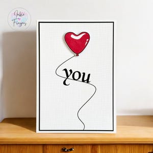Heart You, Handmade Card featuring Hand Stamped Love Heart, Love You | 401