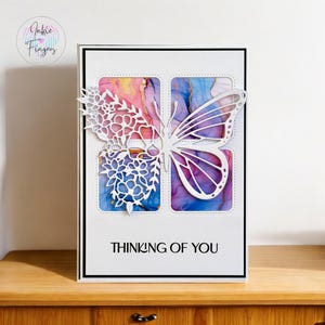 Sympathy Card featuring Large Floral Butterfly, Thinking of You, Handmade Sympathy Card | 143