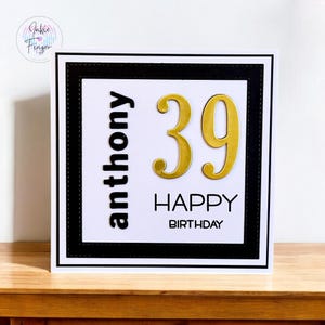 Personalised Birthday Card with Name and Age, Many Number Colour Options | 319