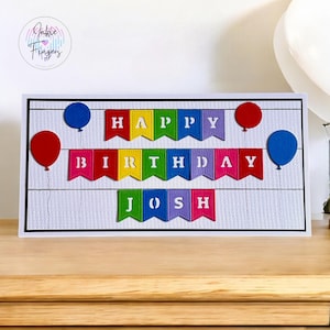 Personalised Money Card for Birthday Cash Gift, Handmade Money Wallet Card and Envelope, Perfect for Money or Vouchers, Banner | 179