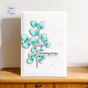 Thinking Of You, Sympathy Card featuring a Hand Stamped and Coloured Flower | 421