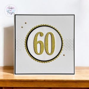Age Personalised Birthday Card, 6 Glitter Colour Choices, Birthday or Anniversary, Handmade Greeting Card | 129
