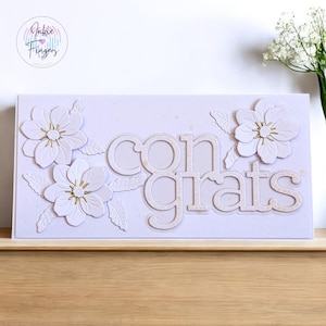 Money Card for Wedding Cash Gift, Handmade Money Wallet Card & Envelope, Perfect for Money, Gift Vouchers, Big Congrats Floral Design | 177