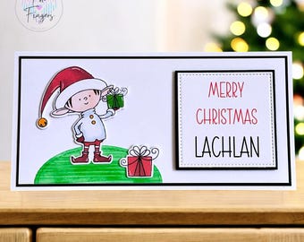 Personalised Christmas Money Card, Handmade Cash Gift Wallet Card, Non-Personalised Option | 084