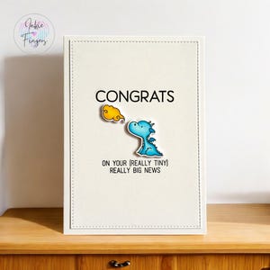 New Pregnancy Card featuring an Adorable Blue Baby Dragon, Congrats, Baby News, Baby Boy or Baby Girl | 032