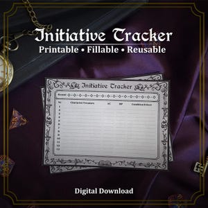 D & D-Initiative Tracker Printable | Ausfüllbarer DM Fight Tracker | Wiederverwendbare Begegnungskarte