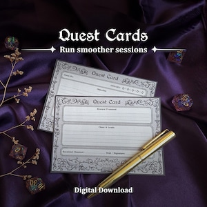 Printbare RPG-missiekaarten | D&D-spelerhandout (digitale download)