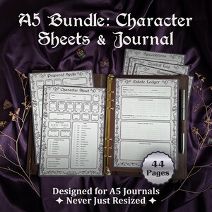 A5 D&D Character Journal Bundle | Class-Optimized Sheets | Journal Edition