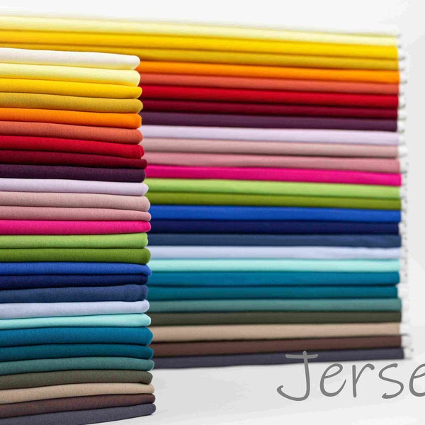 Jersey | Uni (viele Farben), Meterware Baumwolljersey zum Nähen