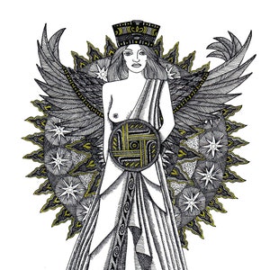 Astarte, mother of all souls. Winter Solstice gift. Printable wall art. Digital download.