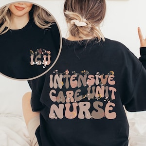 Personalized Intensive Care Unit Shirt, ICU Shirt, Medical ICU Shirt, ICU Unit Shirt, Healthcare Shirt, Nurse Shirt, Floral Nurse Shirt