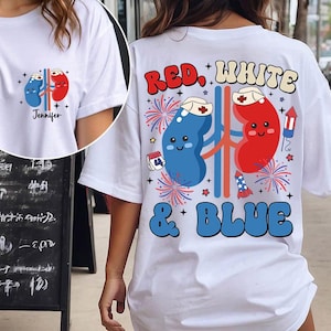 Custom Name 4th Of July Nephrology Shirt, Nephrology Shirt, Nephrology Nurse,Nurse Gift,Dialysis Nurse Shirt, Dialyzer Nurse Tee, Nurse Gift