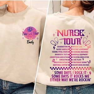 Custom Name Nurse Tour Shirt, Nurse Shirt, Nurse Life Shirt, Gift For Nurse, Retro Nurse Shirt, Some Days I Rock It Shirt, Funny Nurse Shirt
