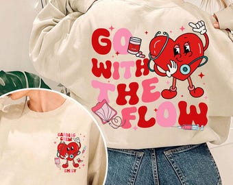Benutzerdefiniertes Valentine CVICU Cardiac Nurse Heart Flow Anatomy Shirt, benutzerdefinierte Cath Lab RN Valentine Shirt, CCU Valentine Shirt, kundenspezifische Kardiologie