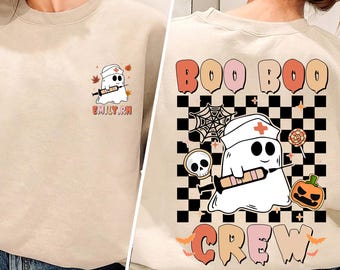 Custom Name Boo Boo Crew Shirt, Halloween Nurse Shirt, Funny Halloween Shirt, Nurse Team Shirt, Ghost Nurse Tee, Spooky Season Shirt, Nurses