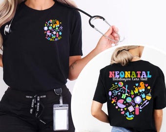 Custom Name NICU Shirt, Neonatal Intensive Care Unit Nurse Tee, Doctor, Neonatal RN Tshirt, Sea Life, Ocean, Nautical, Nursing, Gift