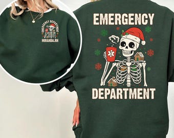 Personalized Emergency Department Christmas Shirt, ED Nurse Shirt